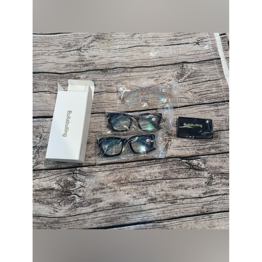 Amazon Bullabulling +1.0 Reading Glasses Trio Clear & Black Frames, NWT